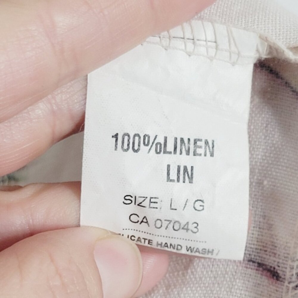 Bellambra Floral 100% Linen Open Cardigan Italy Lightweight Adjustable Sides L - Picture 7 of 10